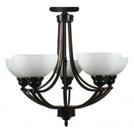 Lighting Inspiration-Houston 5Lt Flush-Bronze / Chrome